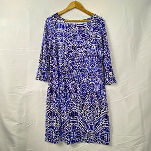 Lilly Pulitzer Blue and White Midi Dress
